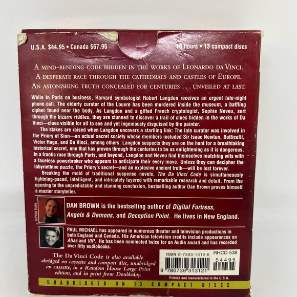 The Da Vinci Code audiobook on CD by Dan Brown - Picture 2 of 5